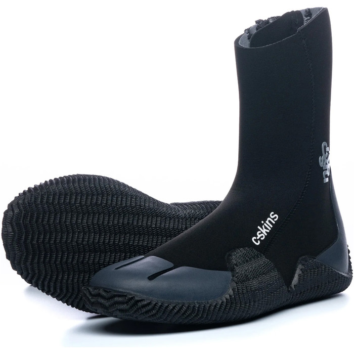 2024 C-Skins Legend 5mm Zipped Round Toe Boots C-BOLERTZ - Black / Charcoal